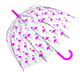 Flamingo Clear Dome Umbrella