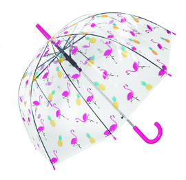 Flamingo Clear Dome Umbrella