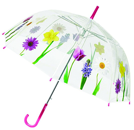 Womens Flower Clear Plastic Umbrellas
