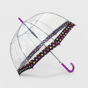 bubble umbrella with polka dot trim