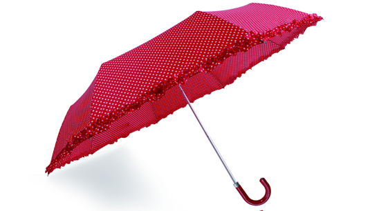 compact polka dot frilly umbrella wholesale