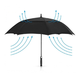 Double Canopy Windproof Black Golf Umbrella