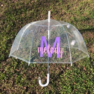 monogrammed clear umbrella