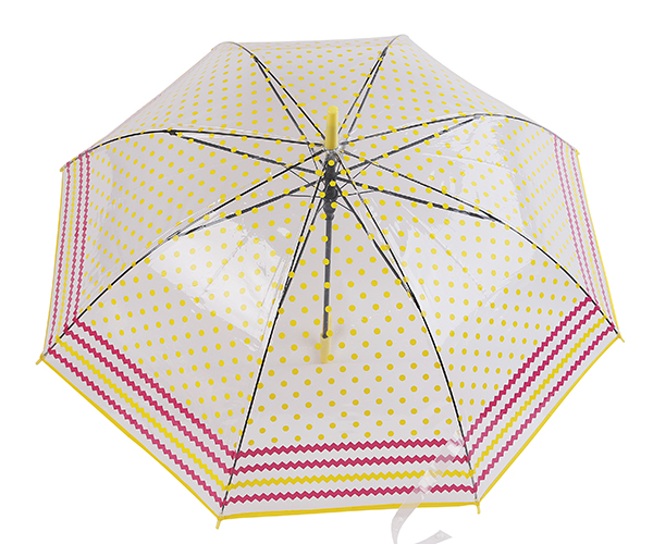 stick long polka dot fashion transparent umbrella manufacturers