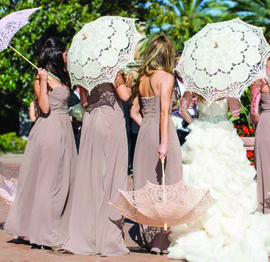 white pagoda wedding umbrella