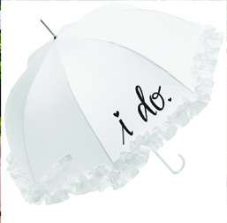 frill white wedding umbrellas 