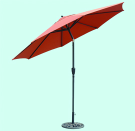 9ft aluminum patio umbrella with auto crank and tilt