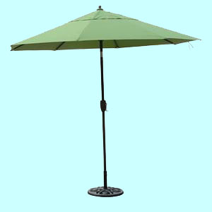 9 ft green outdoor patio umbrella with crank tilt 